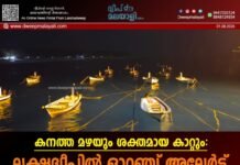 കനത്ത മഴയും ശക്തമായ കാറ്റും: ലക്ഷദ്വീപിൽ ഓറഞ്ച് അലേർട്ട്